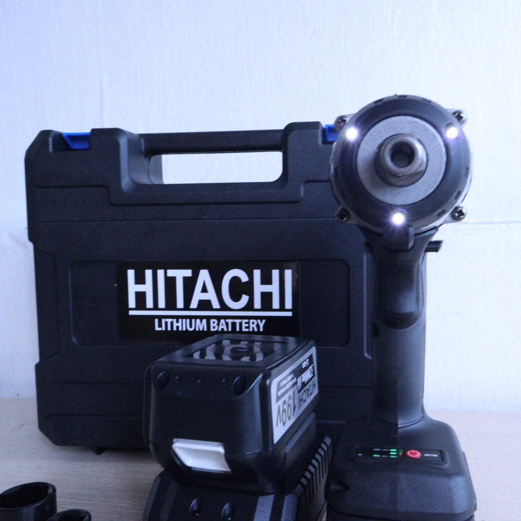 Máy siết bulong Hitachi 199V - 3 ĐÈN LED -  3 Chức năng khoan - vít  - siết bulong