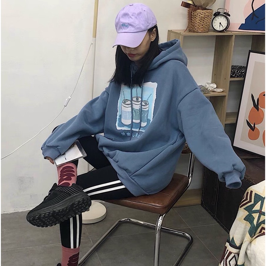 Áo hoodie nỉ unisex form rộng 3 Lon Nước nam nữ ulzzang Wind | BigBuy360 - bigbuy360.vn