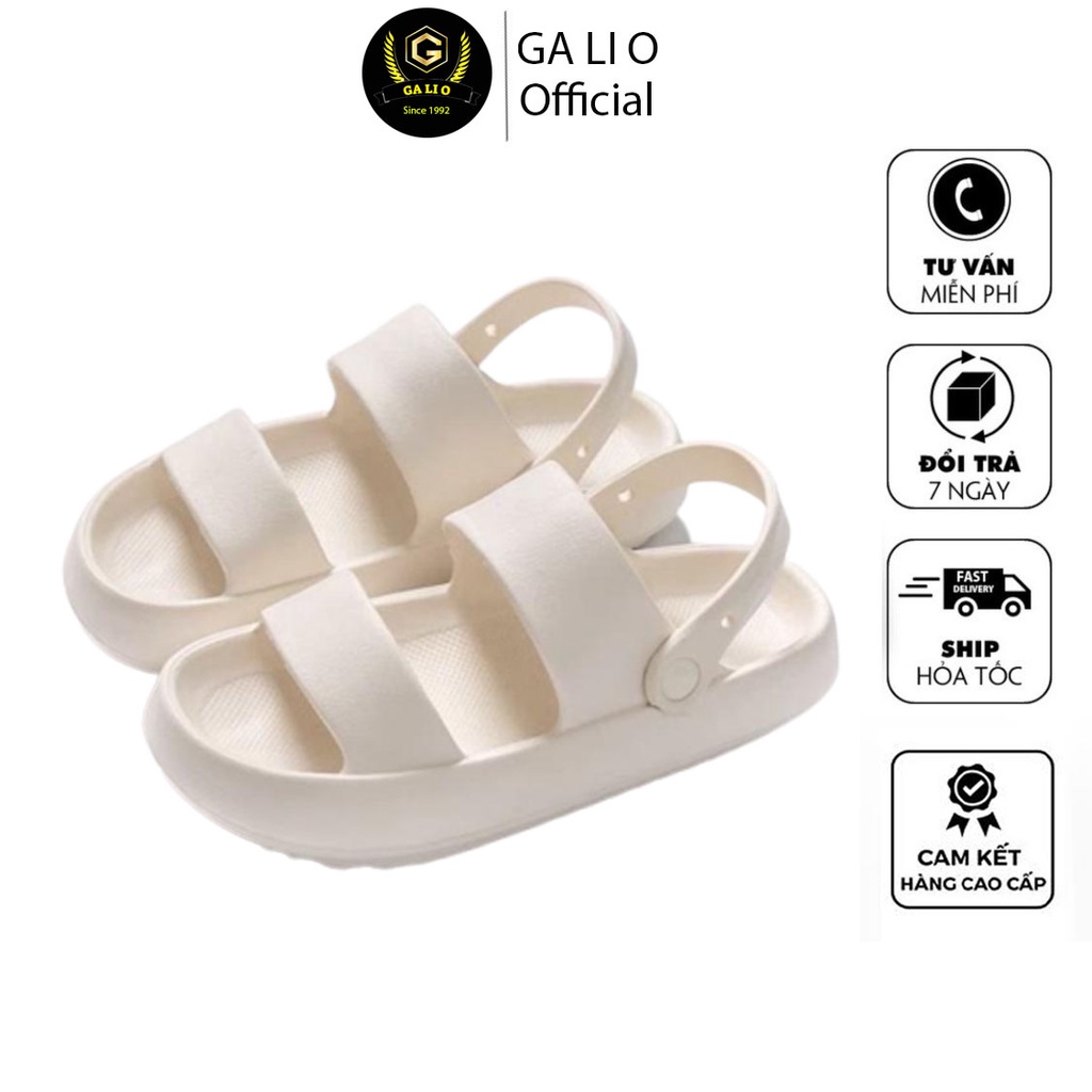 Dép nữ, nam Sandal bánh mì đế cao 2 màu đen trắng size kép 36-43 SD02