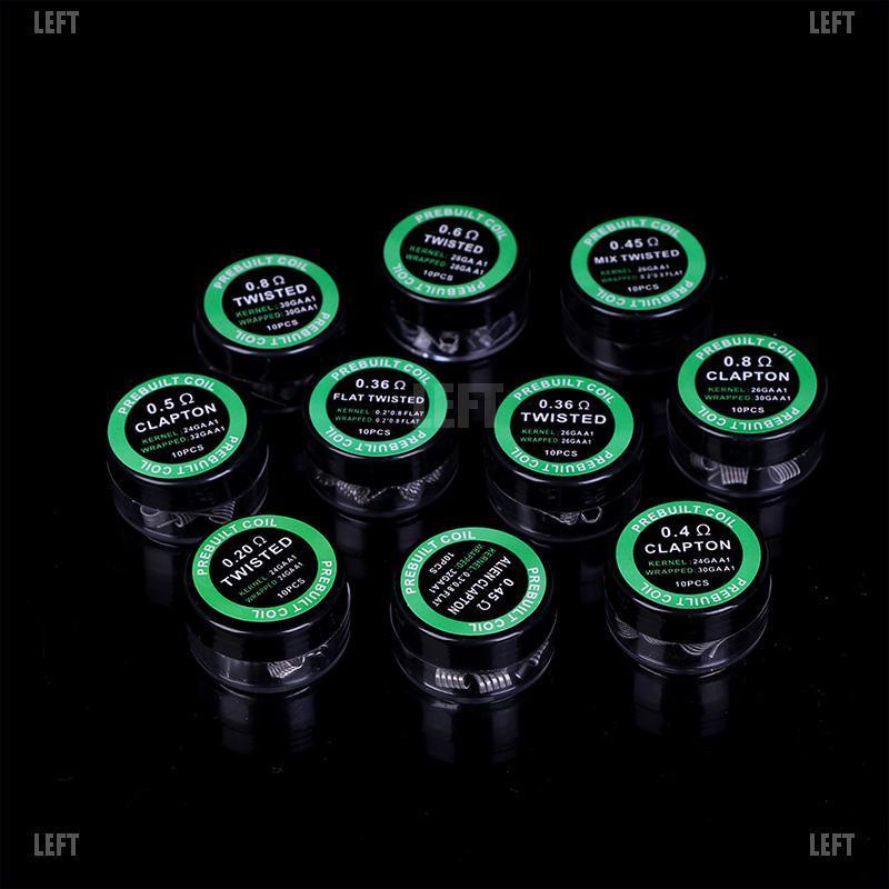 LEFT 10pcs/box A1 twisted Fused Hive clapton coils premade wrap wires rda coil