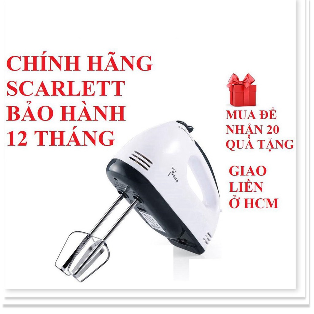 Máy đánh trứng kem bơ cầm tay, máy làm bánh 7 tốc độ tặng 4 que làm bánh, đánh trứng chính hãng bảo hành 12 tháng