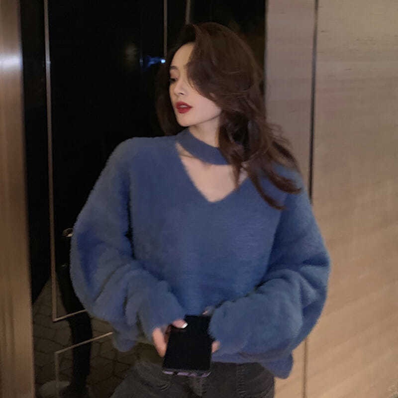 COZOK Áo sweater Tay Dài Dáng Rộng Thời Trang Dễ Phối Đồ