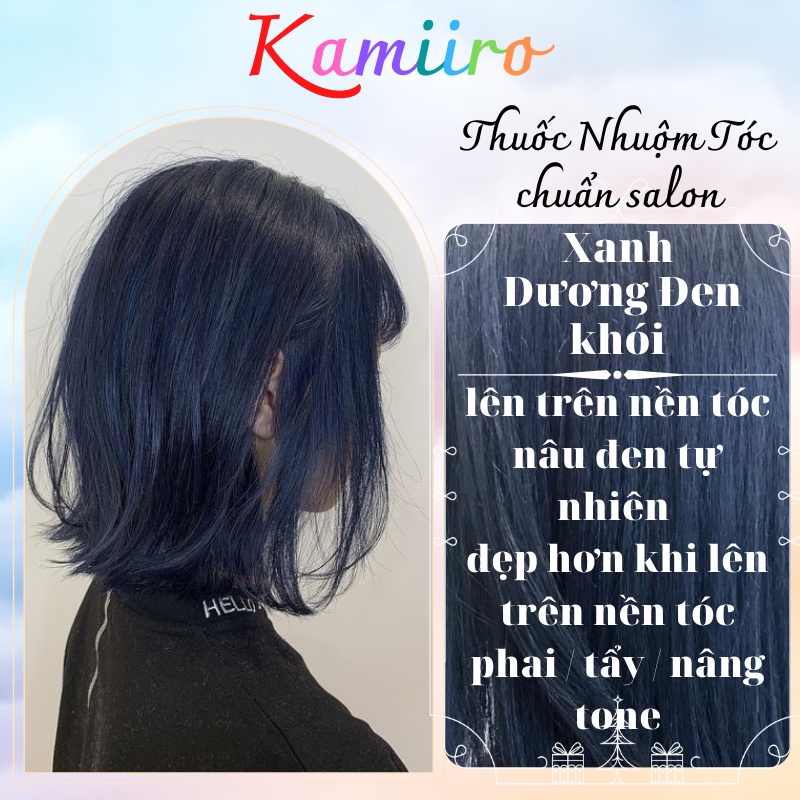 (KHÔNG TẨY) Thuốc nhuộm tóc XANH DƯƠNG ĐEN KHÓI