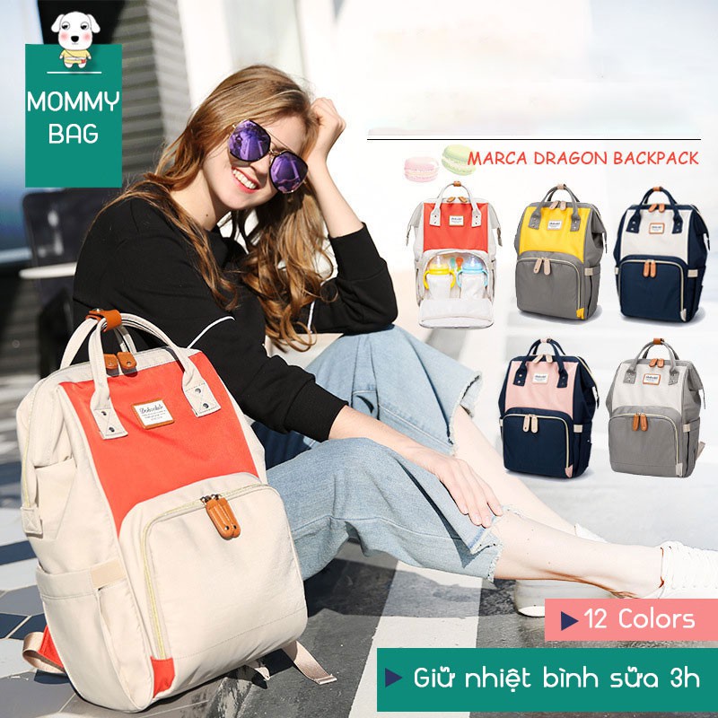 Balo đa năng 13 ngăn chống thấm giữ nhiệt đựng đồ cho mẹ và bé Dokoclub Mommy 12 Colors