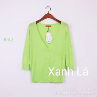 Áo Khoác Cardigan Len Mỏng Cổ Tim