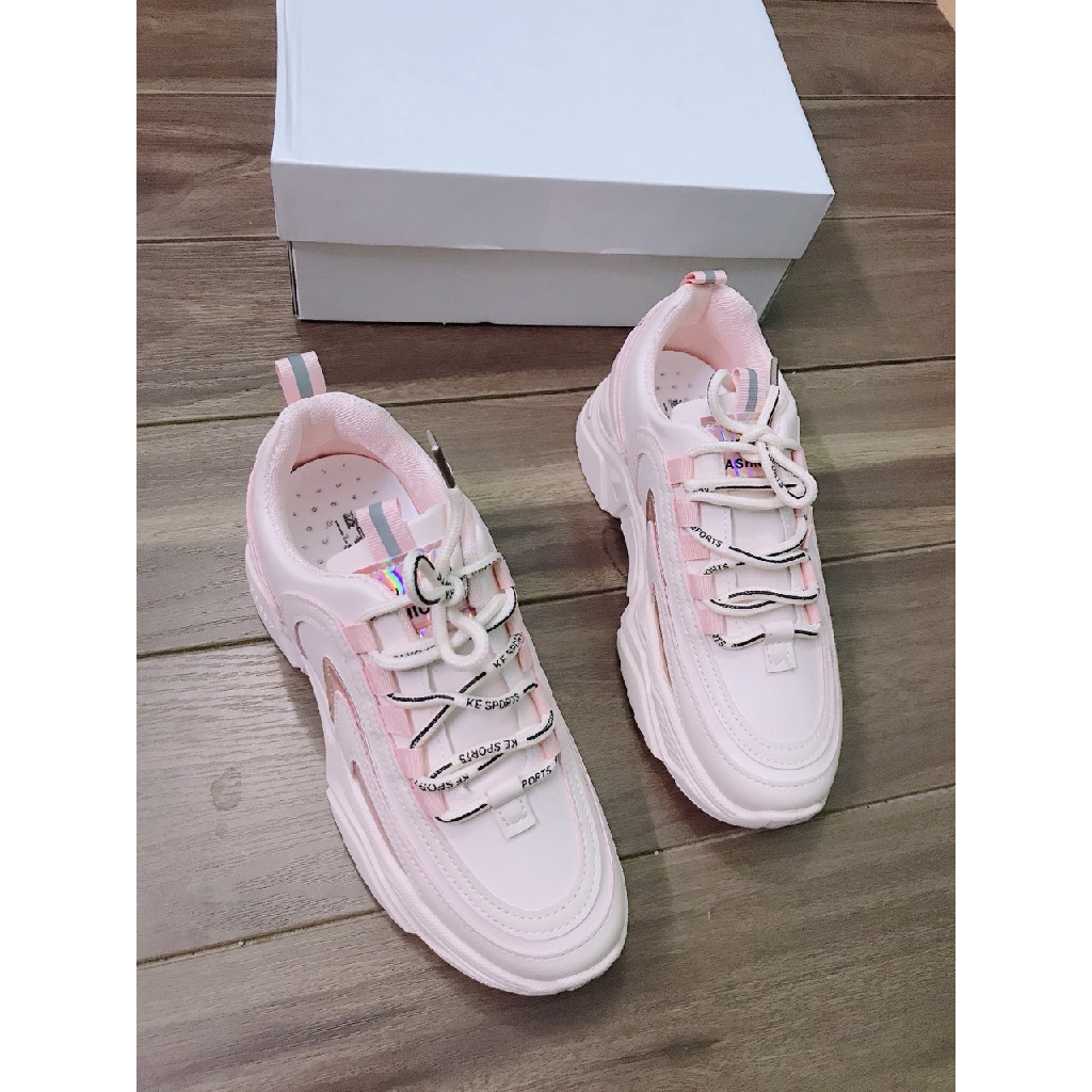 [Mã FAGREEN245 giảm 10% tối đa 30k đơn từ 99k] Giày thể thao nữ màu hồng phối màu phong cách hàn quốc B67 | BigBuy360 - bigbuy360.vn