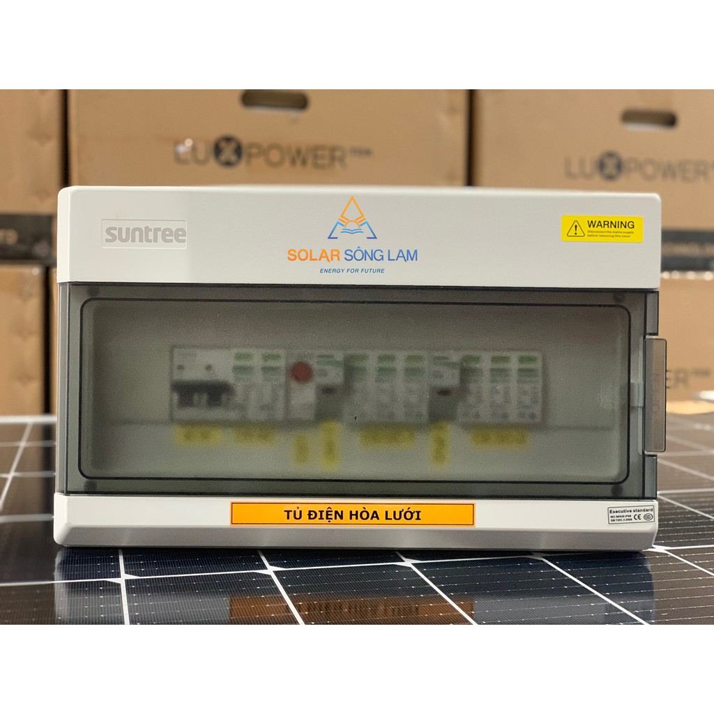 Tủ điện hòa lưới năng lượng mặt trời 5kw/2String Lắp Sẵn IP65 tích hợp Chống sét Lan truyền AC/DC