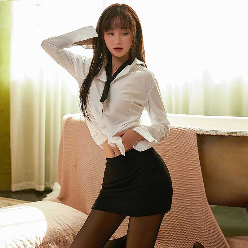 Đồ ngủ sexy nữ gợi cảm nàng thư ký công sở kèm cà vạt quyến rũ 2072 | BigBuy360 - bigbuy360.vn