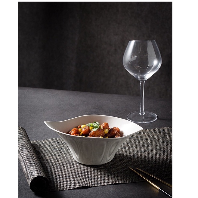 Tô sâu lòng đựng canh, soup sứ trắng phong cách Bắc Âu