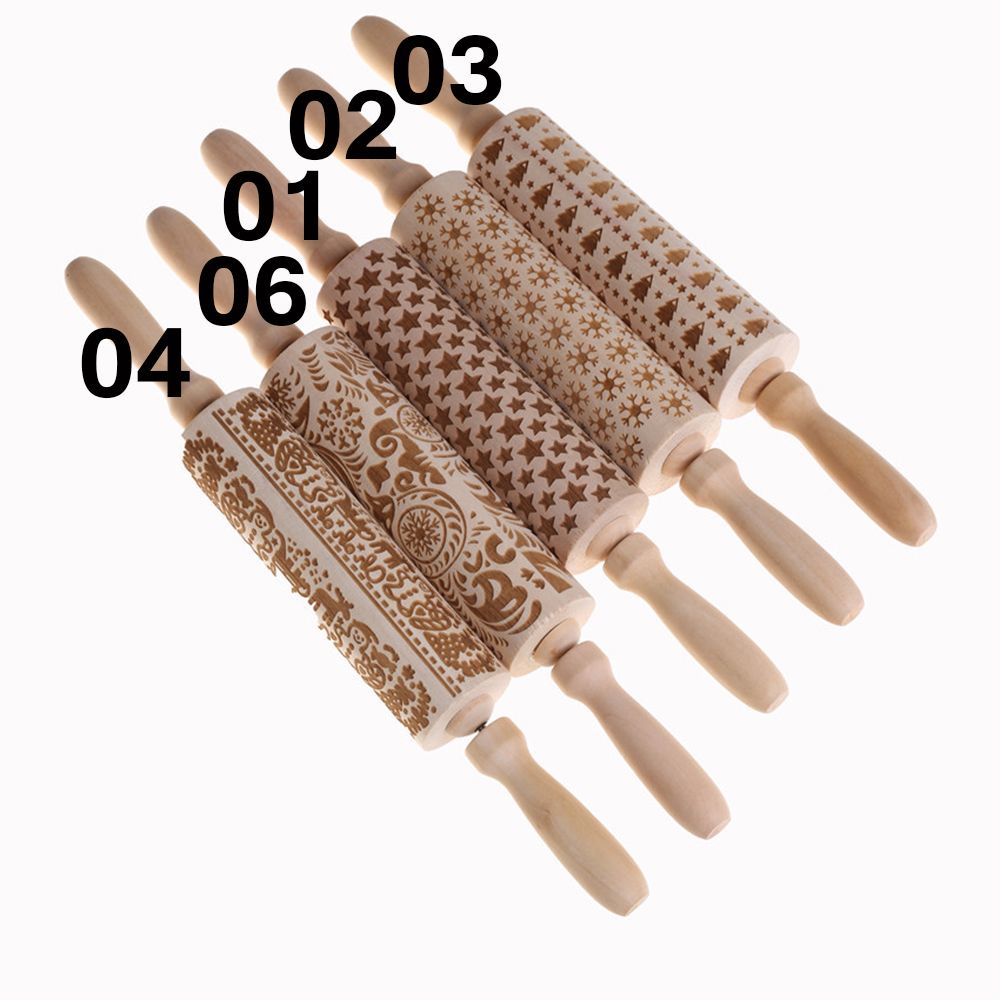 Cây Lăn Bột Làm Bánh Họa Tiết Giáng Sinh 3D Cho Người Lớn Và Trẻ Em