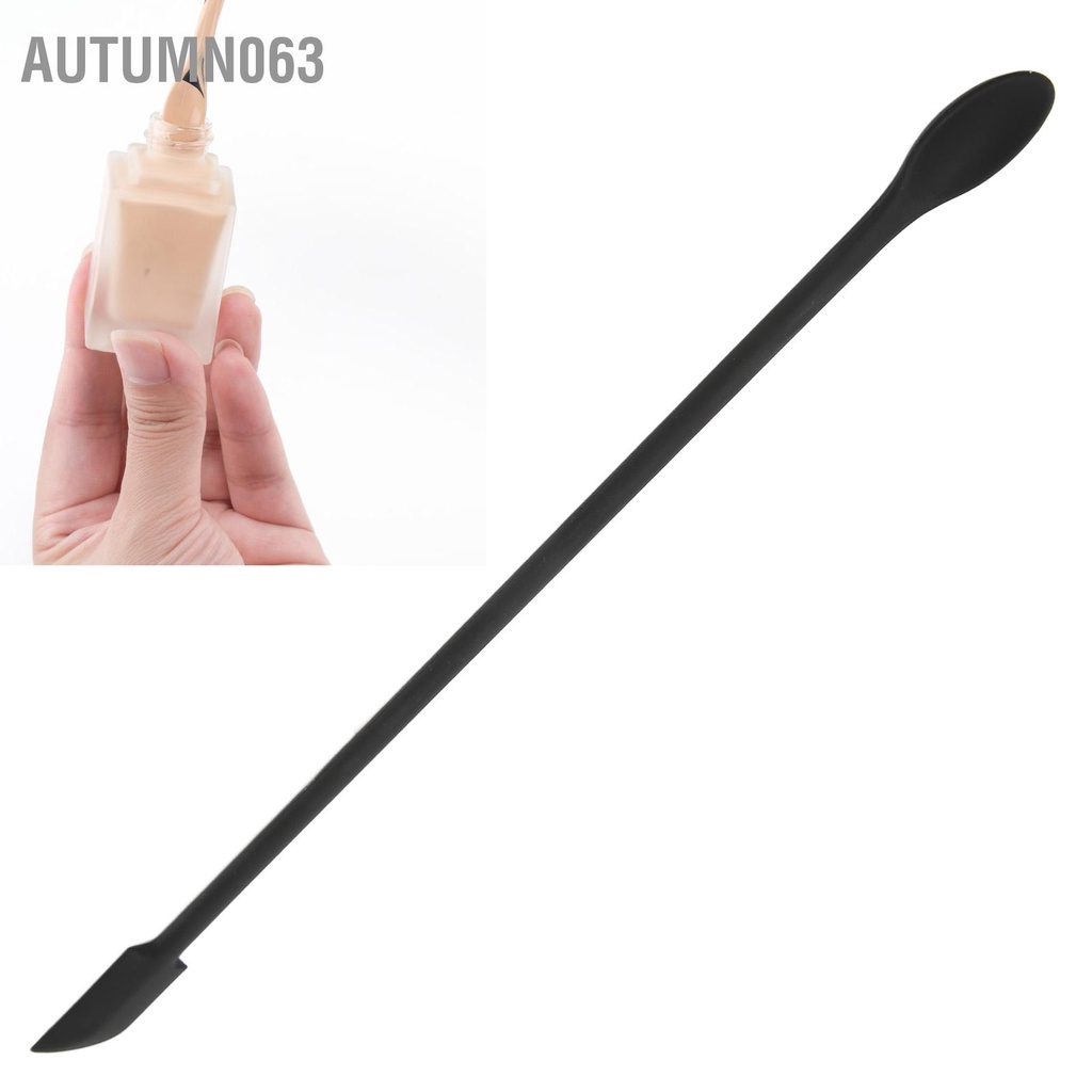 [Hàng mới về] Dụng cụ muỗng khuấy đều mỹ phẩm trang điểm hai đầu silicone mini màu đen thời gian sử dụng lâu dài