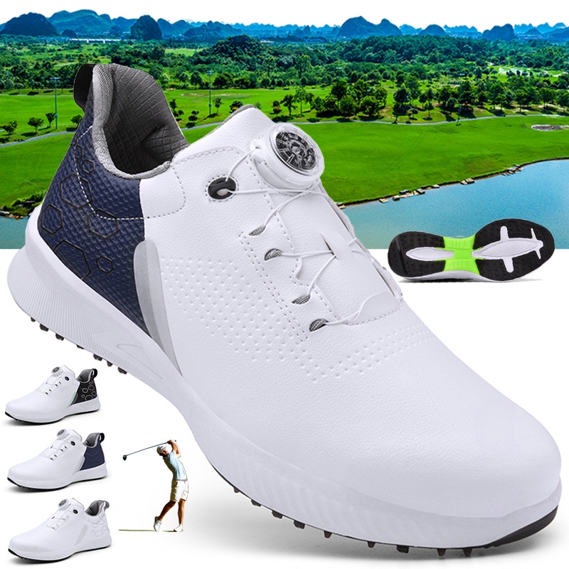 Giày Thể Thao Đánh Golf Không Cần Đinh Siêu Nhẹ Chống Trượt Chống Thấm Nước Thời Trang Cho Nam Và Nữ