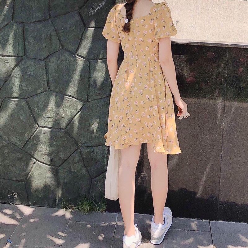 Đầm vàng hoa Ruchan