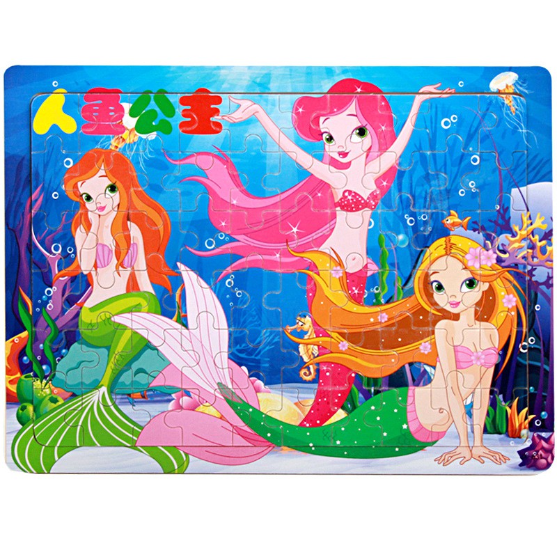 Tranh xếp hình - Tranh ghép hình gỗ 60 miếng puzzle phát triển tư duy cho bé