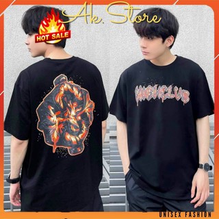 Áo Thun Tay Lỡ Unisex - Áo Thun Nam Nữ Form Rộng HIGHCLUB Màu Đen Siêu Hot - AK.STORE