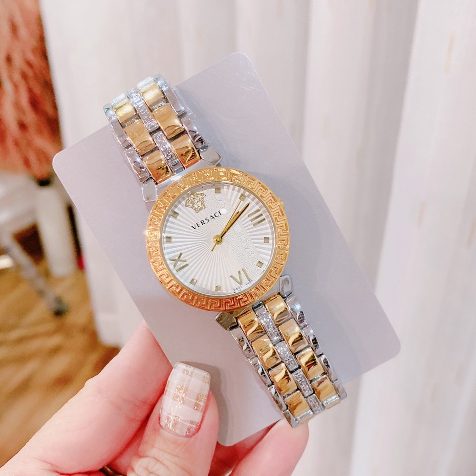 Đồng hồ nữ đeo tay đẹp VERSACE thời trang  cao cấp dây thép không gỉ chống nước bảo hành 12 tháng - DHN 17
