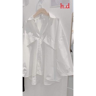 SHOP NHÀ CÁ Áo sơ mi trắng hai túi chéo HĐ12