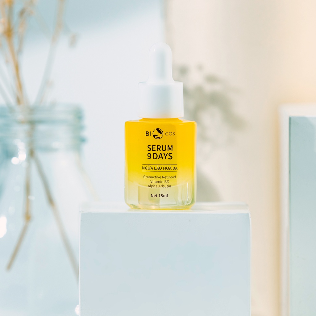 Serum 9DAYS Ngừa Lão Hóa Da BIOCOS 15ml - Dưỡng Ẩm, Giảm Nhăn, Mờ Thâm Nám