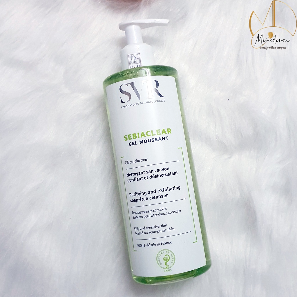Sữa Rửa Mặt SVR Gel Moussant Cho Da Dầu Mụn & Da Nhạy Cảm 55ml, 200ml, 400ml