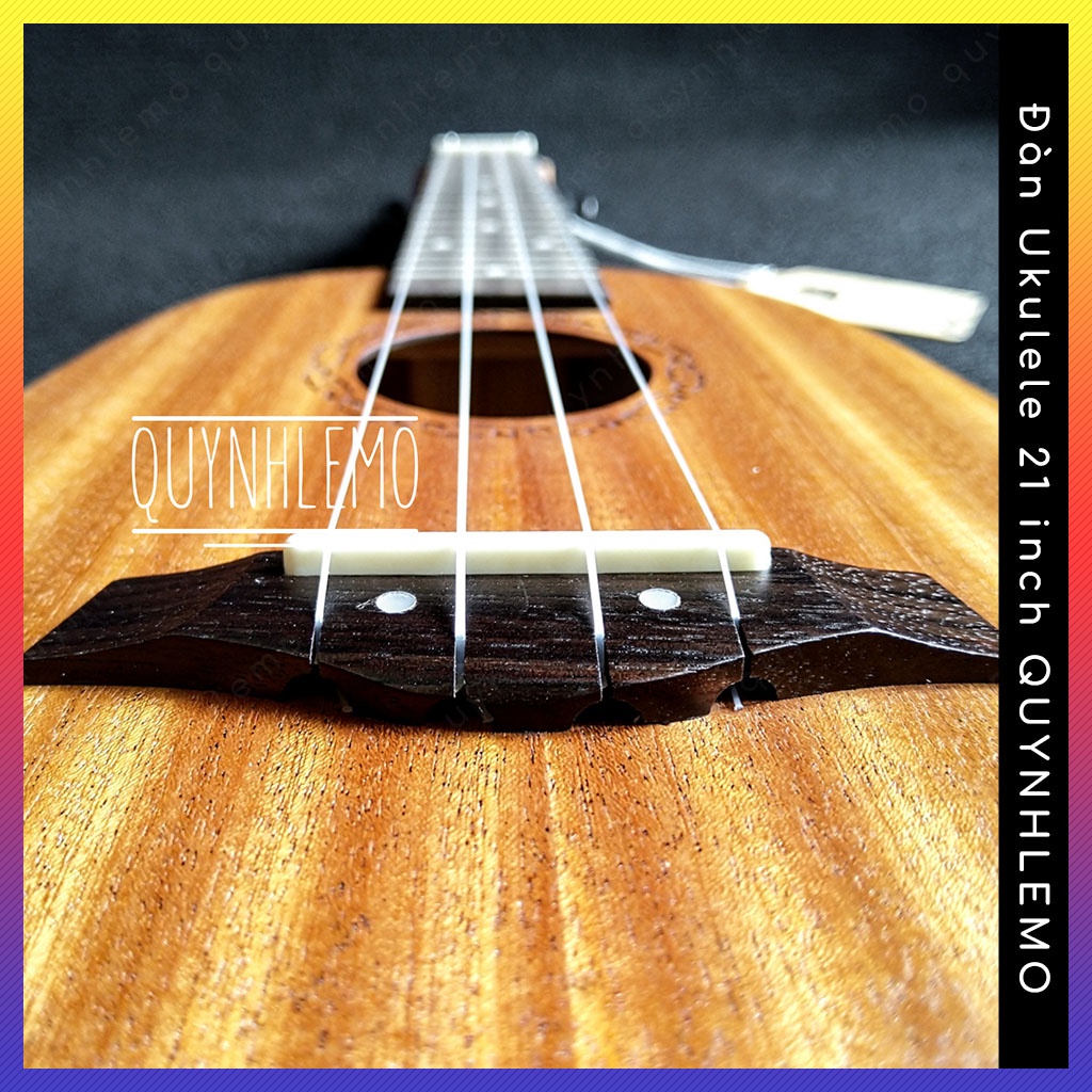 Đàn ukulele 21 inch gỗ sapele tự nhiên bền đẹp nhỏ gọn QUYNHLEMO, Ukulele dáng tròn quả trứng dễ thương