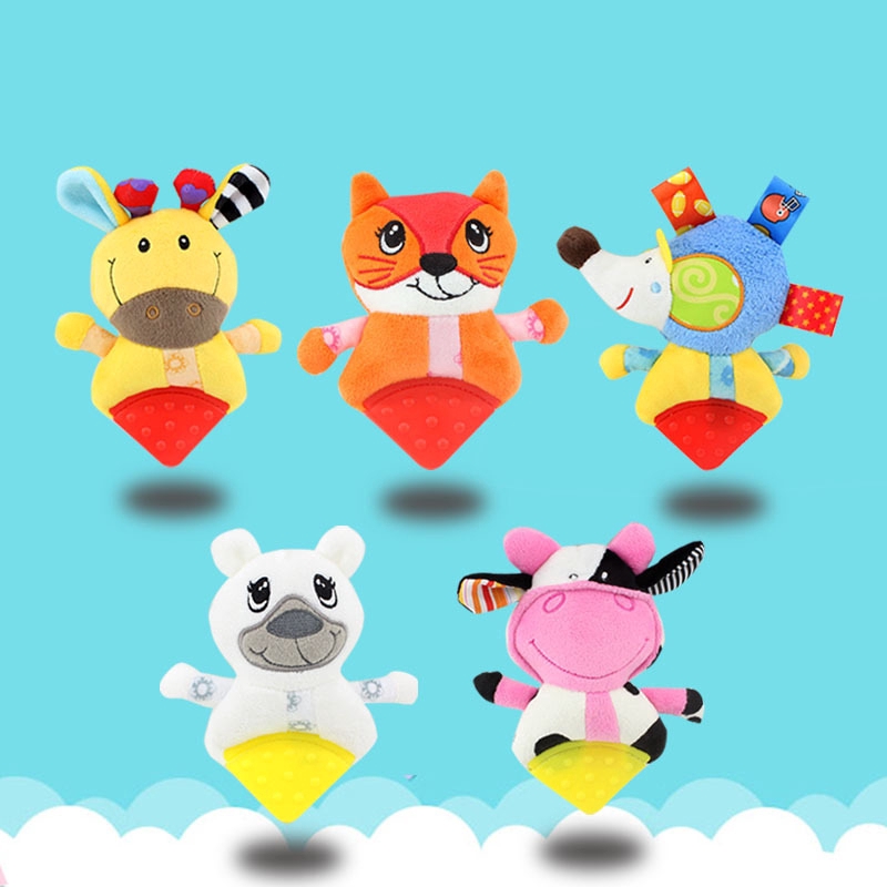 Đồ Chơi Gặm Nướu Mọc Răng Cho Bé Hình Động Vật Dễ Thương Chất Liệu Vải Bông