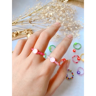 nhẫn hạt cườm handmade nhiều màu sắc