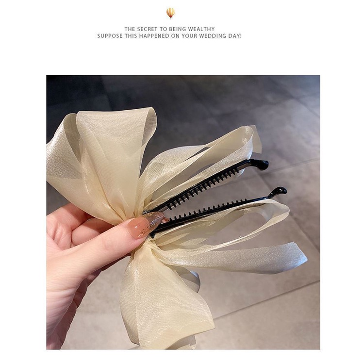 Kẹp Tóc Nơ Chất Liệu Lụa Thiết Kế Thời Trang Cho Nữ