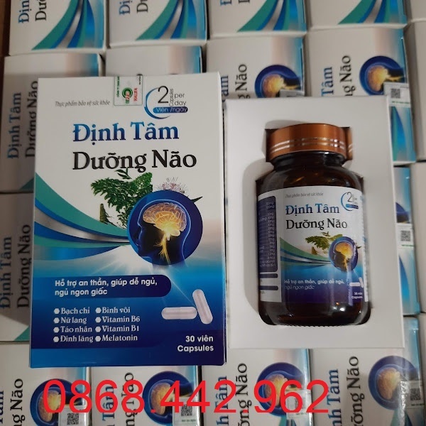 Viên ĐỊNH TÂM DƯỠNG NÃO - GIẤC NGỦ VÀNG HD - Giúp Ngủ Ngon ,Ngủ Sâu Giấc - Hộp 30 viên