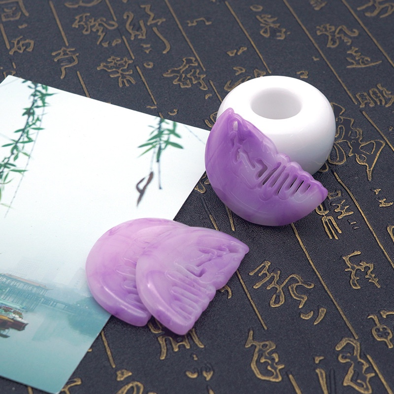 Ngọc bội resin họa tiết chiếc lược hình thỏ 29*50mm nguyên liệu làm trâm làm trang sức cổ trang việt phục