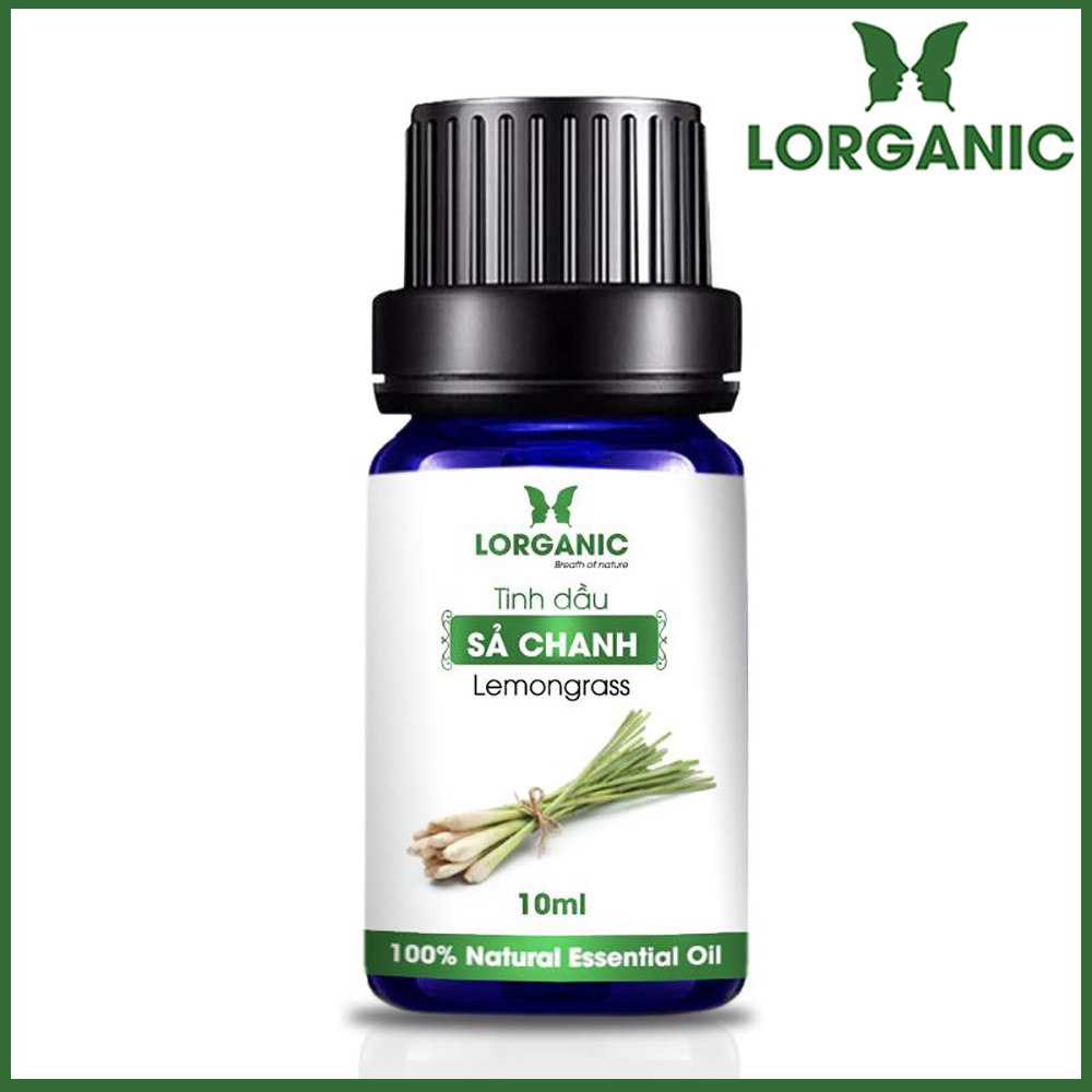 [FREE SHIP 50K] Tinh dầu sả chanh Lorganic 100% Nguyên Chất Khử Mùi, Thơm Phòng, Đuổi Và Diệt Muỗi (10ml)