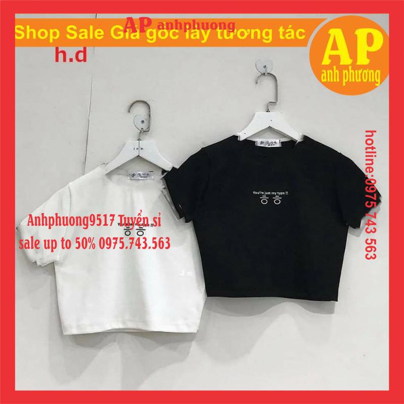 Áo Croptop nữ ôm body tay ngắn You're Hàn Quốc,chất bodip  sexy cá tính