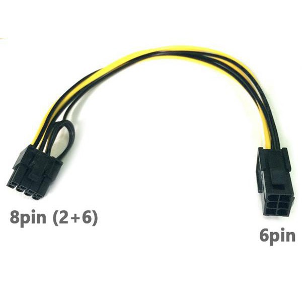 Dây cáp chuyển đổi nguồn phụ 6 pin sang 8 pin VGA