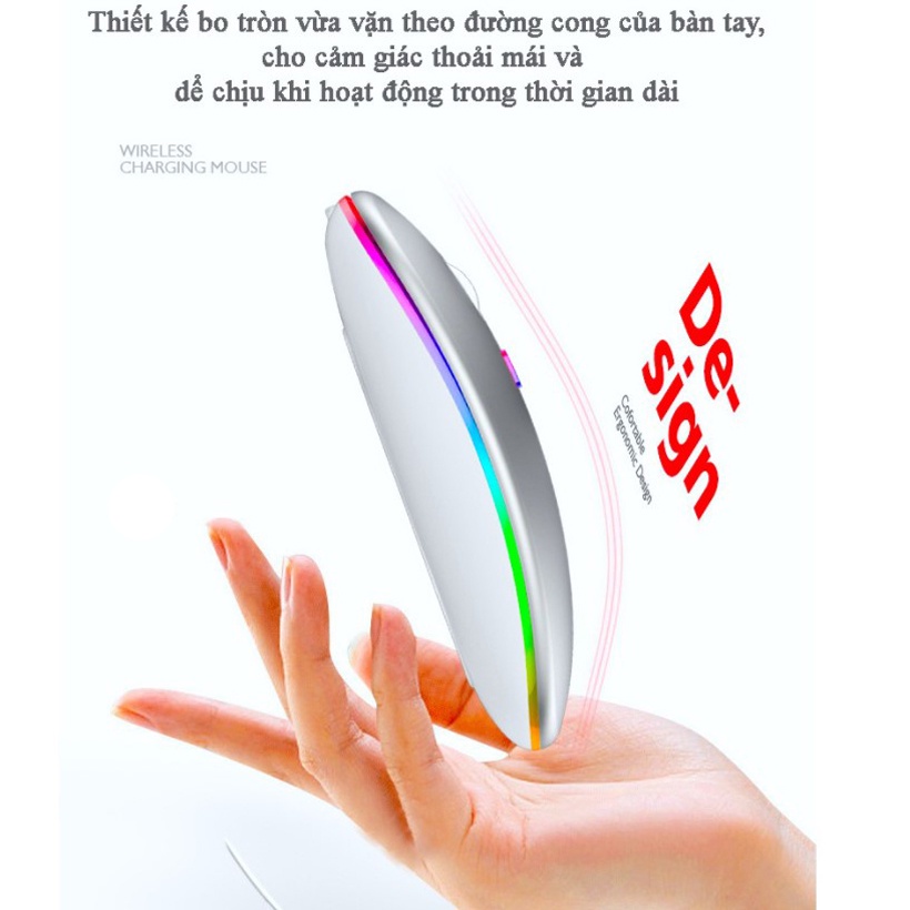 Chuột không dây Coputa chuột máy tính laptop văn phòng LED viền A2