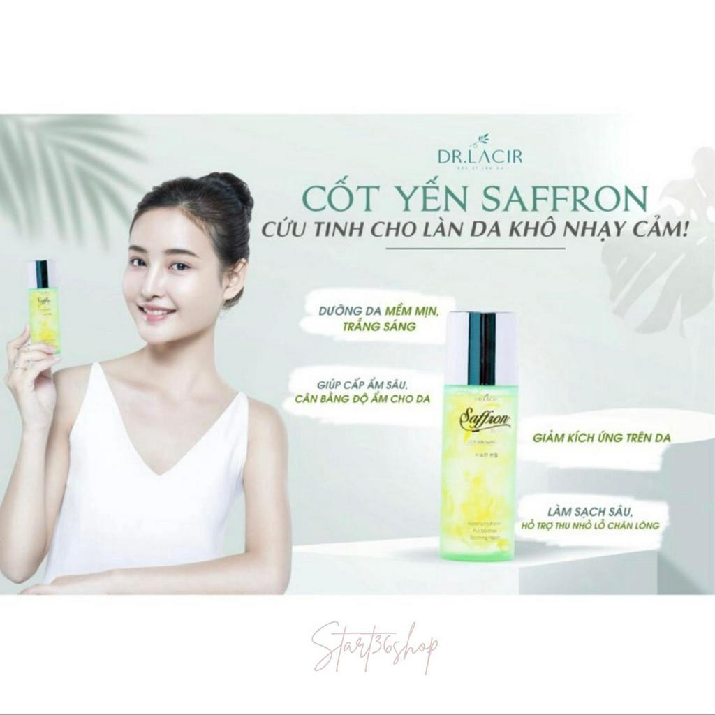 Toner cốt yến Saffron Dr Lacir Toner cho da khô da nhạy cảm giúp thu nhỏ lỗ chân lông sạch sâu, sáng da, cân bằng độ ẩm