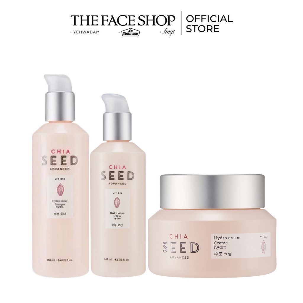 Bộ Dưỡng Da Cấp Ẩm Vượt Trội TheFaceShop Chiaseed Hydro (Toner, Lotion, Cream)