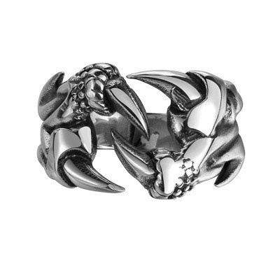 Creative Personalized Magic Claw Opening Adjustable Ring Vintage Silver Metal Ring Men Women Fashion Party Jewellery Gift