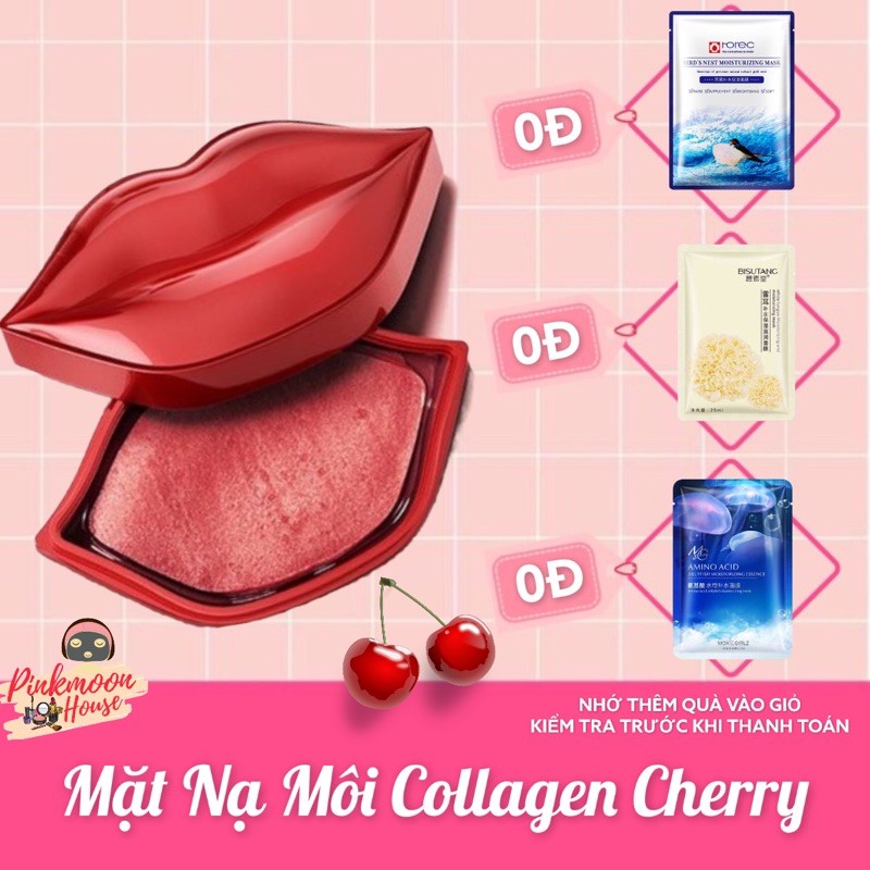 [HOT] ✨MẶT NẠ MÔI COLLAGEN CHERRY DƯỠNG ẨM CHỐNG SỈN MÀU MÔI NỨT NẺ✨