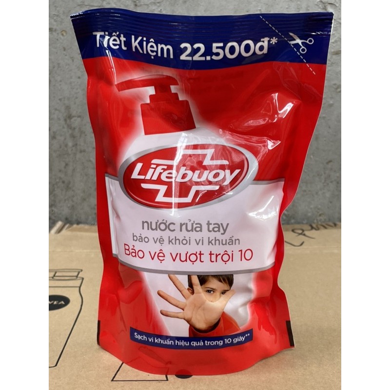 Túi Nước Rửa Tay Lifebuoy Bảo Vệ Vượt Trội 10 (Mầu Đỏ)