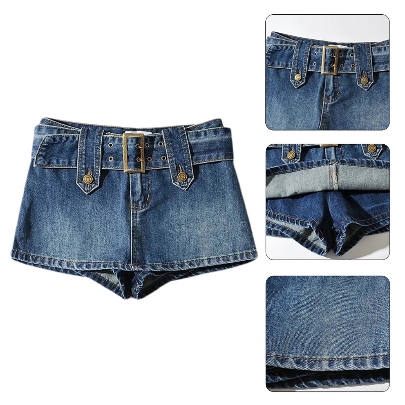 Chân Váy Jean Mini Dáng Ôm Phối Nút Thời Trang Cho Nữ