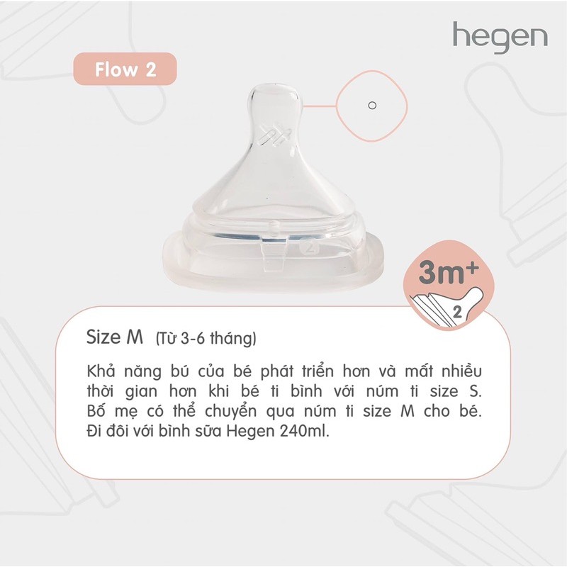 Núm ti thay thế bình sữa Hegen chính hãng