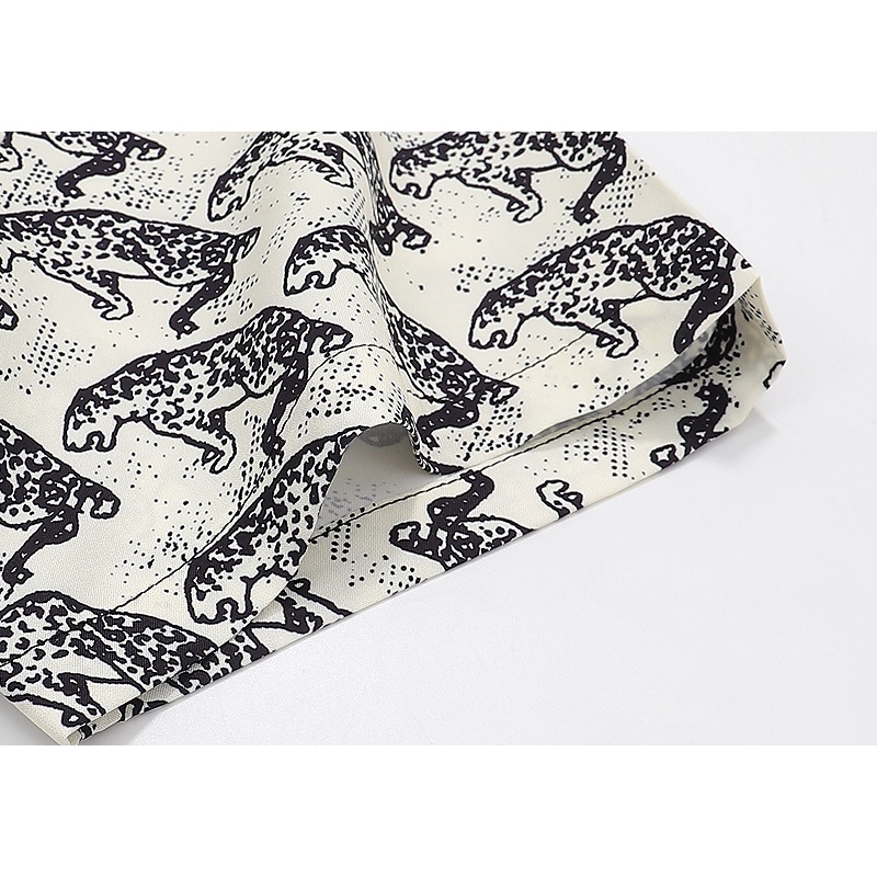 Áo Thun Tay Ngắn Mềm Mại Thoải Mái In Họa Tiết Da Báo Đen Sành Điệu