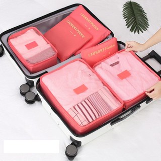 Combo 6 Túi Đựng Đồ Du Lịch xếp đồ gọn gàng trong vali Chống Thấm Bag in Bag GD40-6Tvali