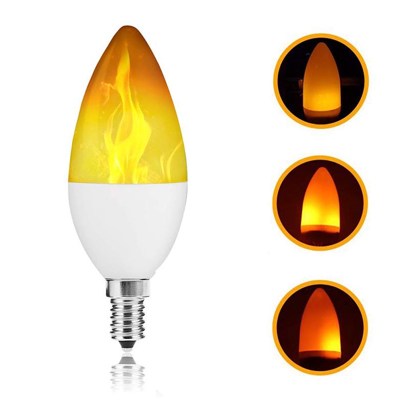 Đèn LED E12 bóng hình ngọn lửa trang trí giáng sinh