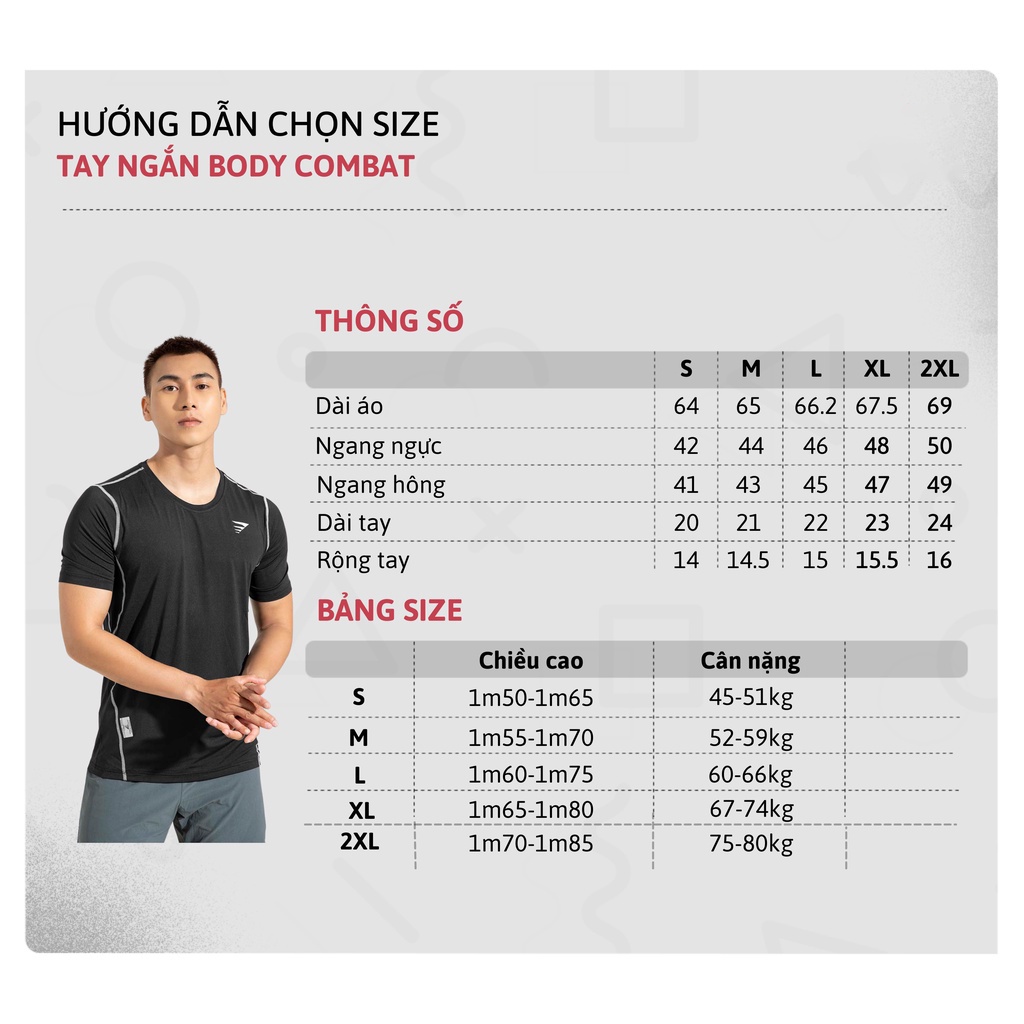 Áo thể thao nam tay ngắn BBS WEAR thoáng khí Combat ôm body chơi thể thao tập GYM