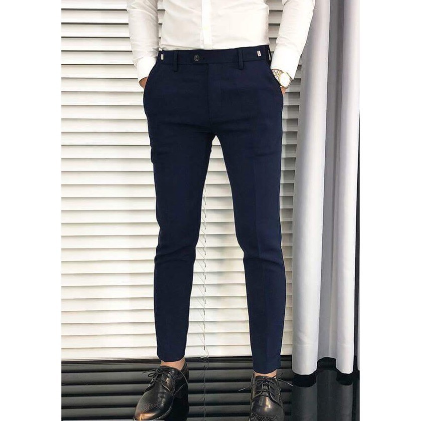 Quần Âu Nam Đẹp Quần Tây Nam Cao Cấp Màu Đen Hàn Quốc Dáng Ôm Body Vải Lụa Thái Chống Nhăn [XIN XO] | BigBuy360 - bigbuy360.vn