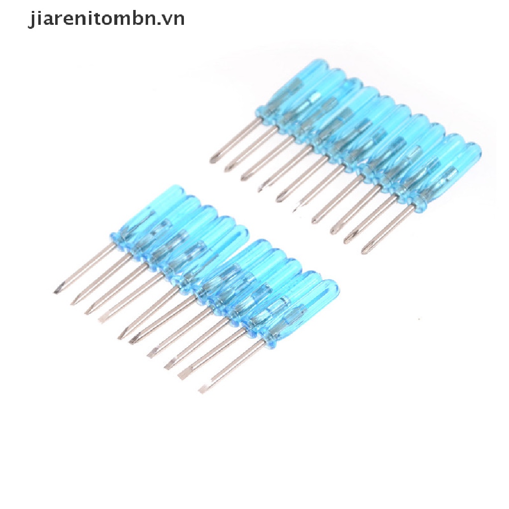 Set 10 Tua Vít Mini Đầu Dẹt Chữ Thập Bỏ Túi Tiện Dụng