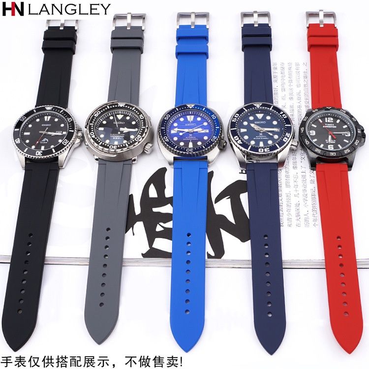 Dây Đeo Đồng Hồ Thể Thao Bằng Silicone 22mm Tháo Gỡ Nhanh 20mm Cho Seiko / Samsung