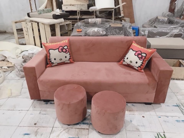 Văng sofa giá rẻ - được tặng kèm 2 đôn và 2 gối ôm