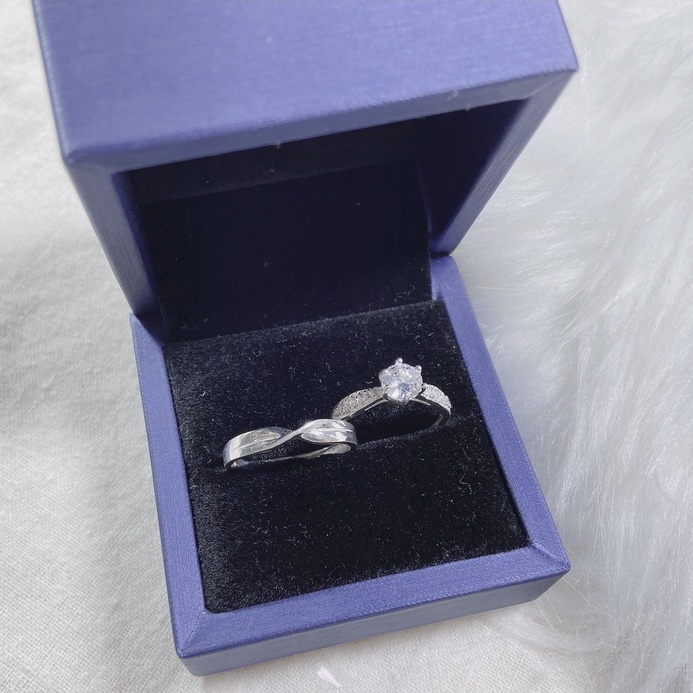 Nhẫn đôi bạc s925 TLEE nam nữ sang trọng TleeJewelry ND0107