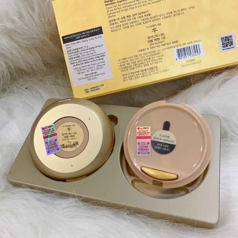 Set kem nền trang điểm Whoo Mi Cream Pact - Có tem LG Vina